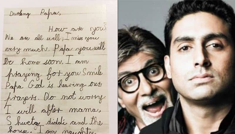 Amitabh Bachchan revisits son Abhishek's childhood letter, reads 'Darling Papa, I miss you'
