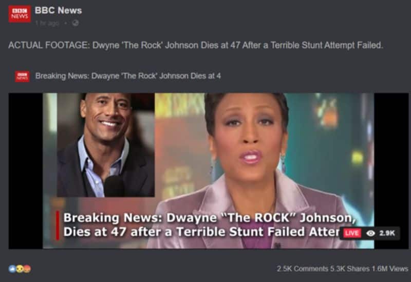 truth behind the death news of Dwayne Johnson