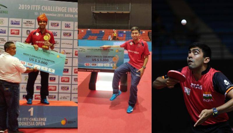 Indonesia  Open table tennis India Harmeet Desai wins gold