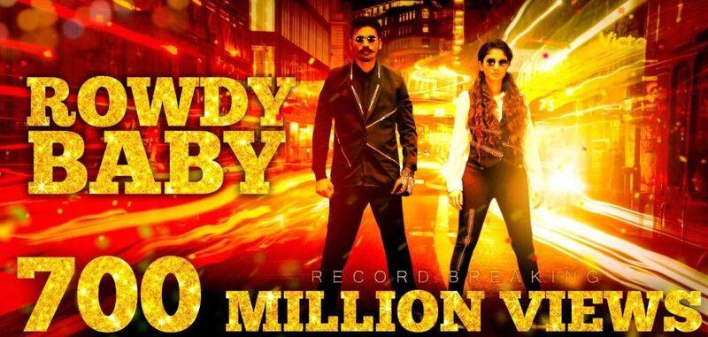 Marri 2 Movie Dhanush and Sai Pallavi Rowdy Baby Song Hit 700 Million Views