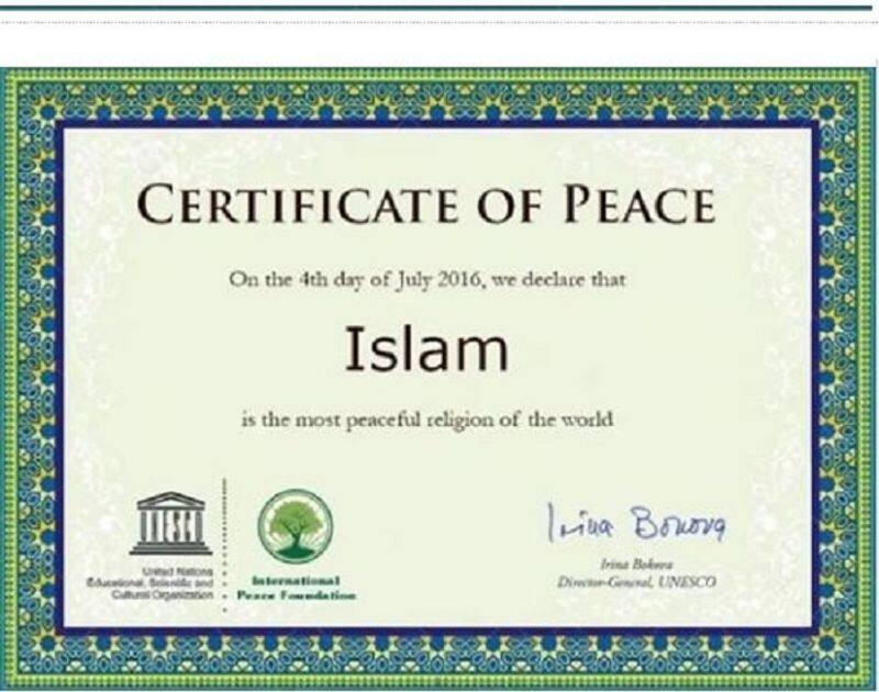 fact check of UNESCO declared Islam as the worlds most peaceful religion