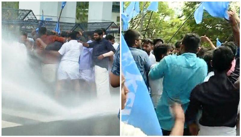 protestors clash with police in dcc march at secratariate opposition protest in assembly