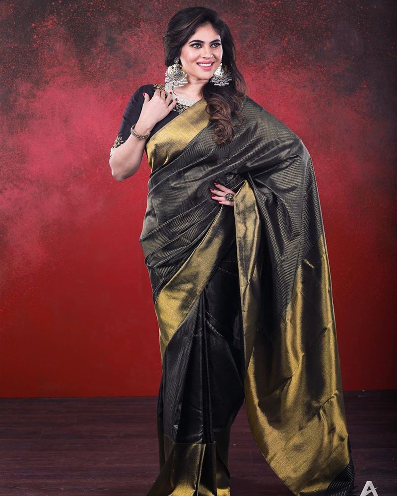 பட்டுப்புடவையில் அசத்தல் மகராணியாக ஷெரின்