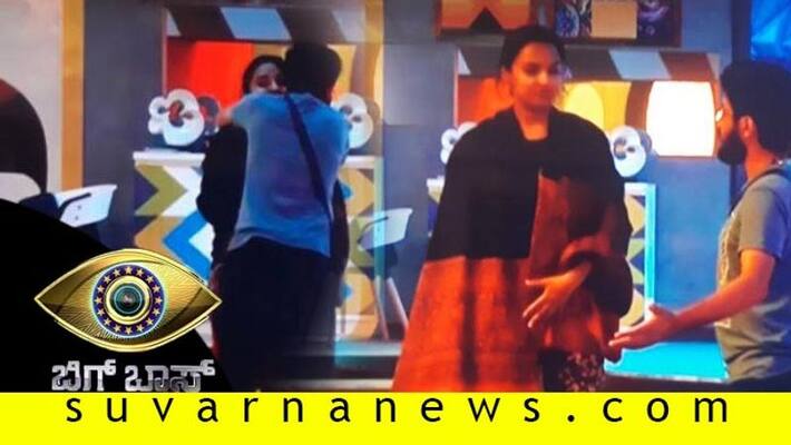 Vasuki Vaibhav hugs Priyanka in colors kannada bigg boss 7 in task Vasuki Vaibhav hugs Priyanka in colors kannada bigg boss 7 in task