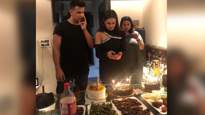 yuvika chaudhary kiss husband prince narula on his 29th birthday