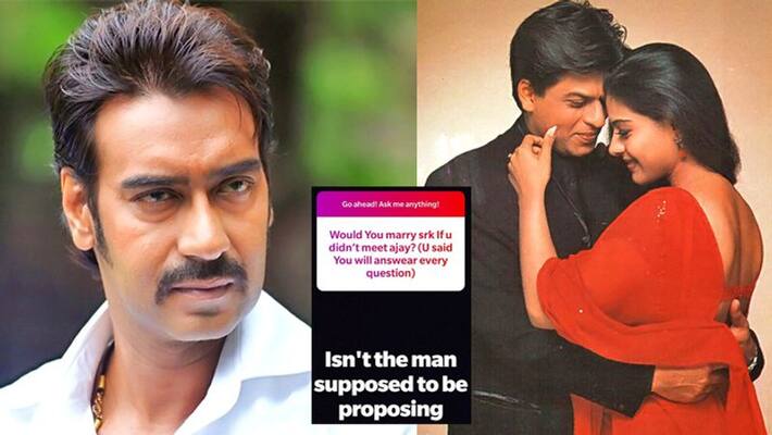 Kajol Reply when Her Fan Ask if she marry to shahrukh khan before met ajay Kajol Reply when Her Fan Ask if she marry to shahrukh khan before met ajay