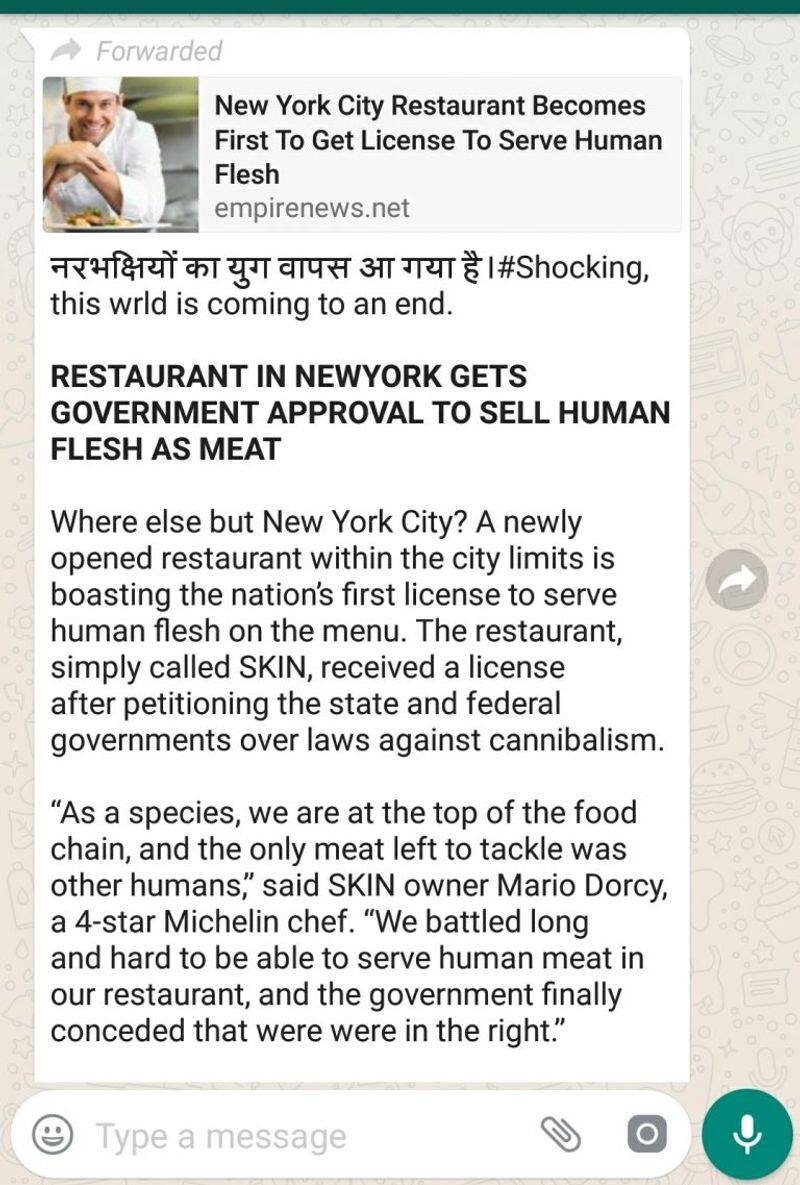 fact behind news about new york restaurant to serve human flesh