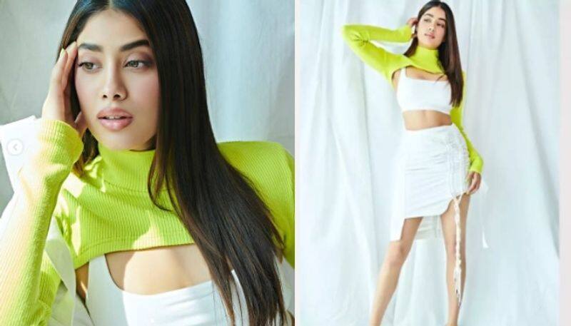 Janhvi Kapoor s  high neck crop top and skirt