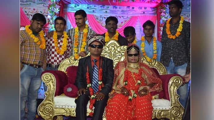 unique wedding of a visually impaired couple or Blind pair in Koriya in chhatisgarh unique wedding of a visually impaired couple or Blind pair in Koriya in chhatisgarh