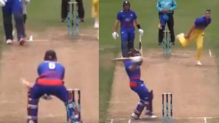 New Zealand batsman Glen Philips played reverse pull, all players were surprised New Zealand batsman Glen Philips played reverse pull, all players were surprised