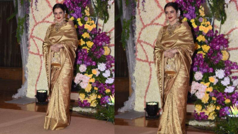 Bollywood Director sooraj barjatya Son Devansh Wedding Recepption Rekha hema malini in the party