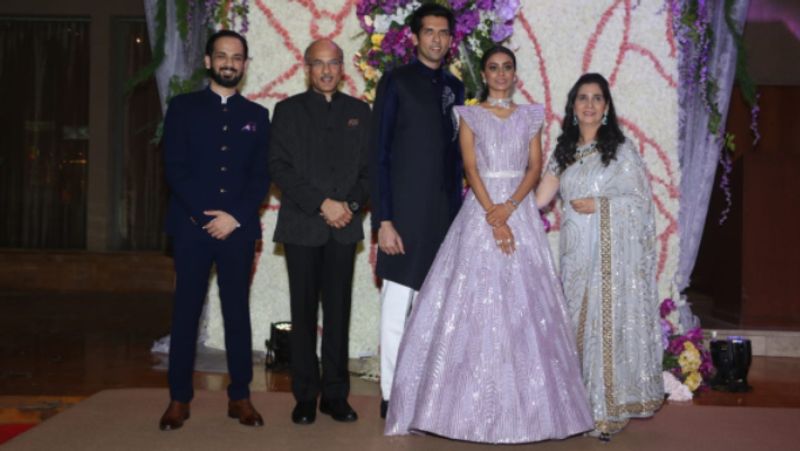 Bollywood Director sooraj barjatya Son Devansh Wedding Recepption Rekha hema malini in the party