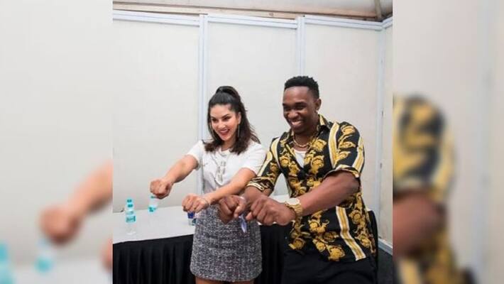 Sunny Leone and Dwayne Bravo dance step goes viral on social media Sunny Leone and Dwayne Bravo dance step goes viral on social media
