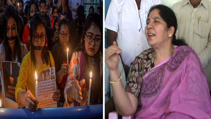 hyderabad case Protestors obstructed Women and child welfare minister hyderabad case Protestors obstructed Women and child welfare minister