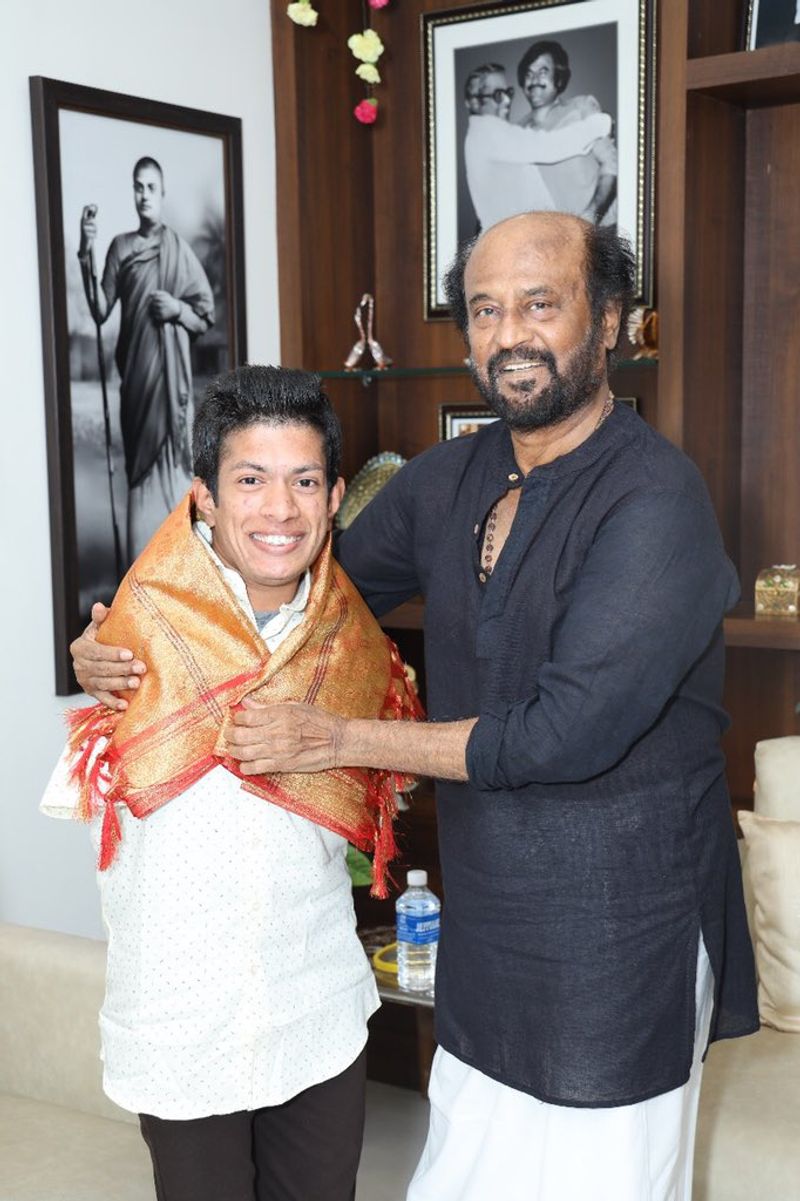 Pranav Balasubrahmanyan, a differently-abled artist from Alathur, Palakkad, met Kollywood superstar Rajinikanth
