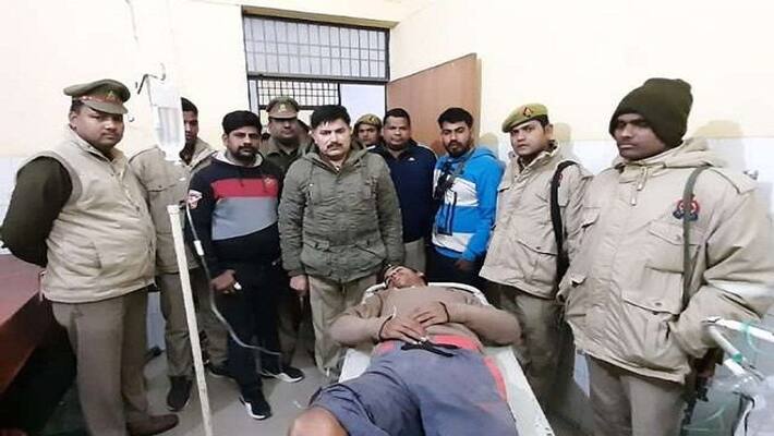 Police encounter of miscreants cutting bank strong room, an arrest Police encounter of miscreants cutting bank strong room, an arrest