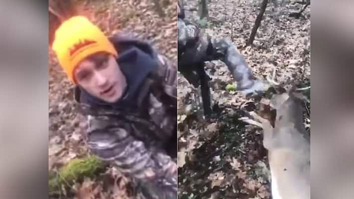 Teens laughing shamelessly torturing deer till death Teens laughing shamelessly torturing deer till death