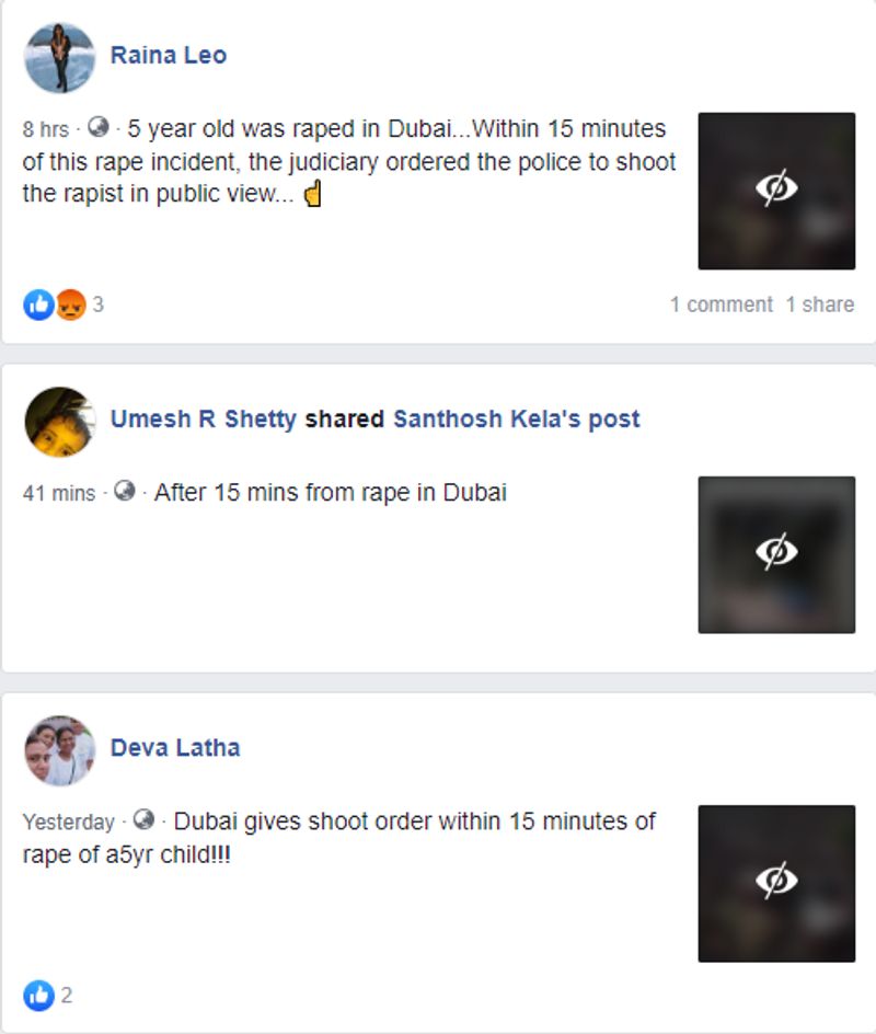 rapist and murderer of 5 yr shot in public execution in yemen shared as Dubai false info