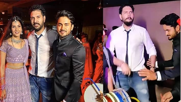 yuvraj hits Dancing flour in the wedding reception of Manish pandey yuvraj hits Dancing flour in the wedding reception of Manish pandey