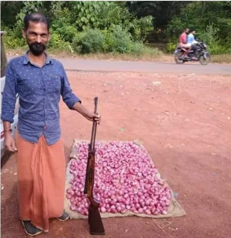 severe protection given to onion and the photographs goes viral  in social media