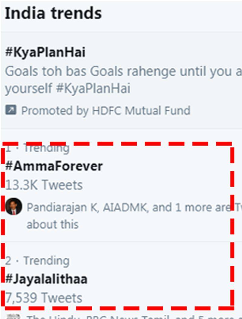 Amma forever hastag is trending in twitter