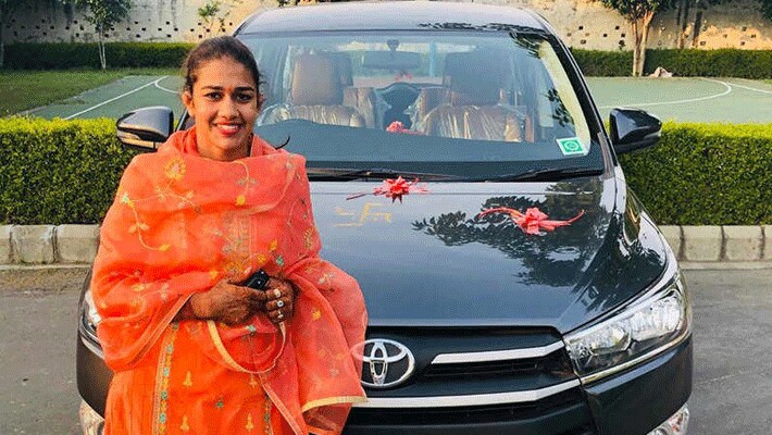 babita phogats husband vivek suhag gifts her a new car in hisar