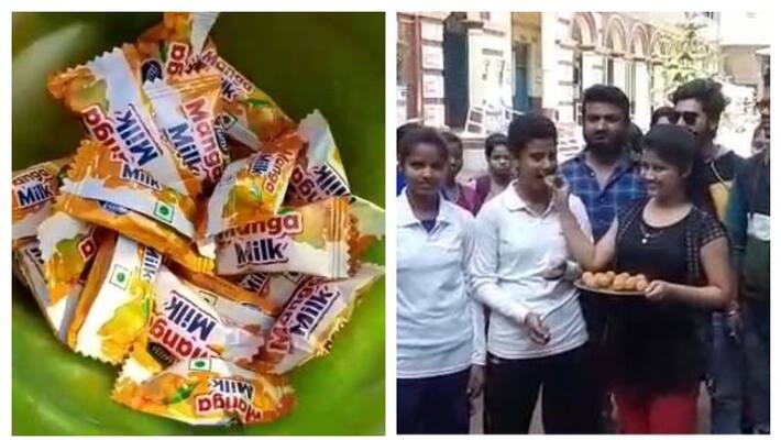 Sweets distributed in Bengal celebrating Hyderabad encounter Sweets distributed in Bengal celebrating Hyderabad encounter