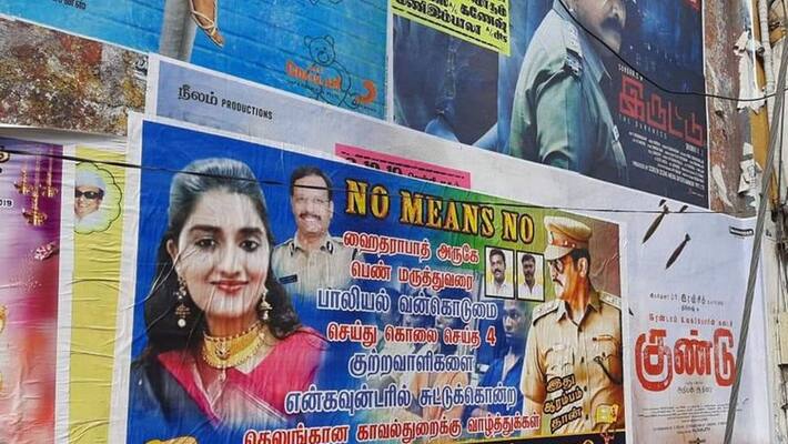 Thala Ajith Fans Stick Wish poster to Telangana Police For Encounter Thala Ajith Fans Stick Wish poster to Telangana Police For Encounter