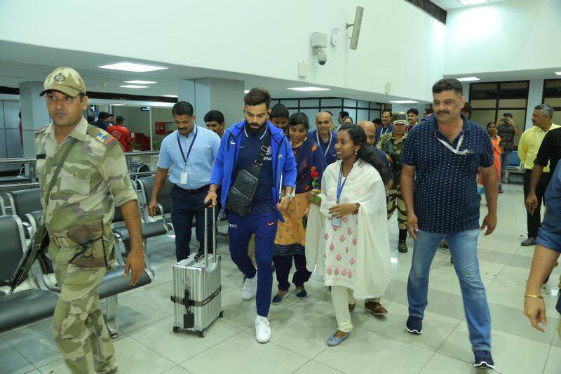 India vs West Indies teams arrives at Thiruvananthapuram for 2nd T20I