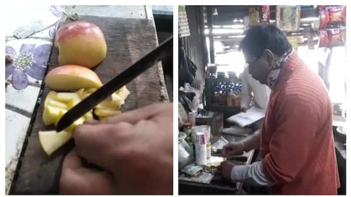 Tea seller gives apples instead of onions in Ghatal Tea seller gives apples instead of onions in Ghatal