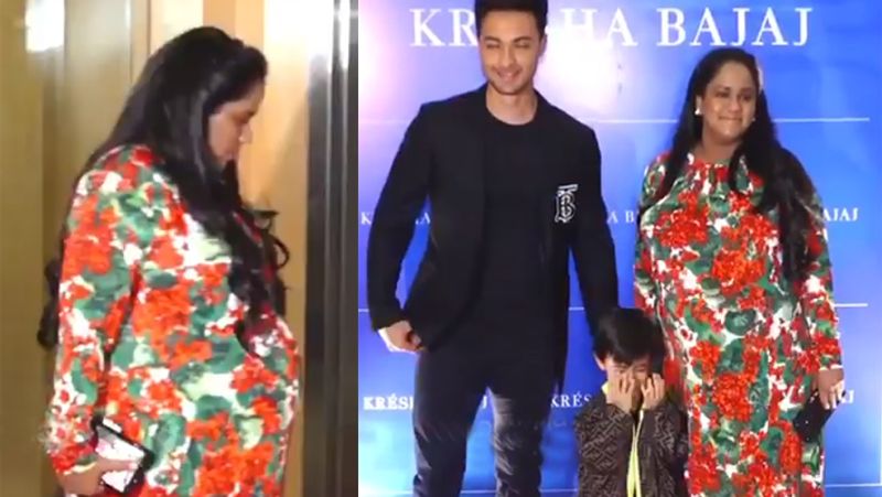 salman khan pregnant sister arpita khan at event with husband and son KPJ