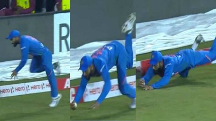 India vs West Indies: Virat Kohli Takes Stunning Catch To Dismiss Shimron Hetmyer - Watch India vs West Indies: Virat Kohli Takes Stunning Catch To Dismiss Shimron Hetmyer - Watch