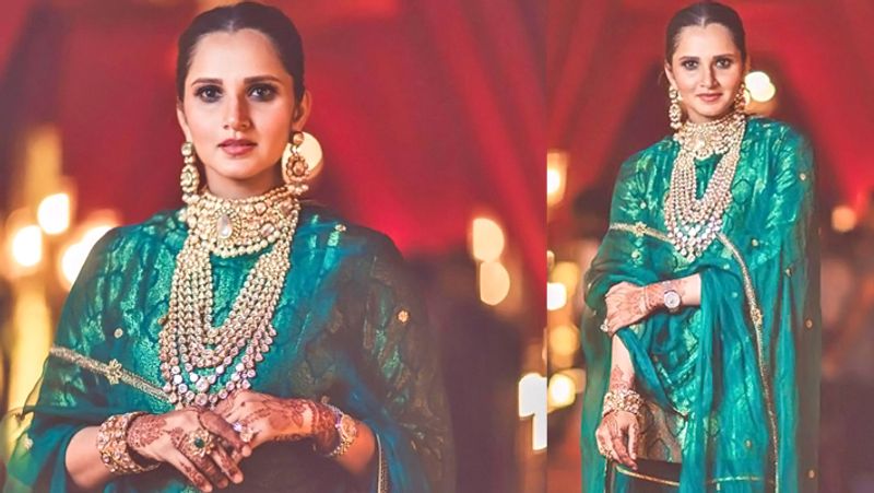 Sania Mirza Look in Sister Anam Mirza Wedding KPG