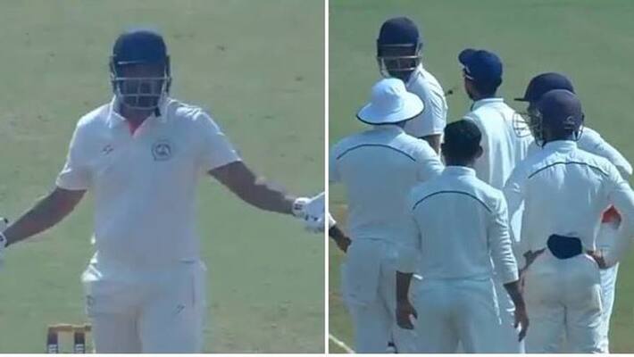 Ranji Trophy Mumbai vs Baroda Yusuf Pathan Refuses To Walk Off After Umpire Rules Him Out Ranji Trophy Mumbai vs Baroda Yusuf Pathan Refuses To Walk Off After Umpire Rules Him Out