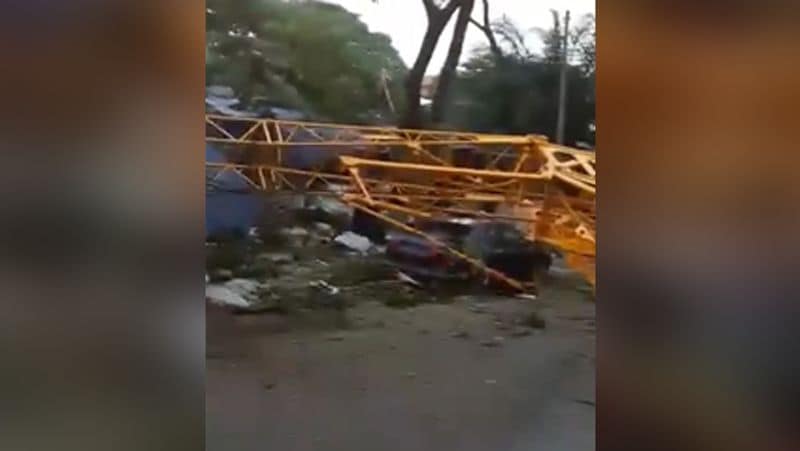 Shocking moment of Crane falling on car 3 month old baby rescued wins heart kph