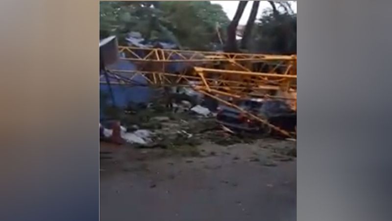 Shocking moment of Crane falling on car 3 month old baby rescued wins heart kph