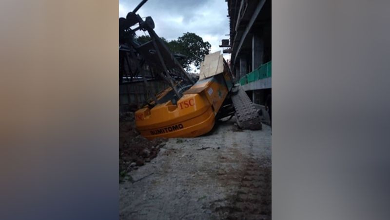 Shocking moment of Crane falling on car 3 month old baby rescued wins heart kph