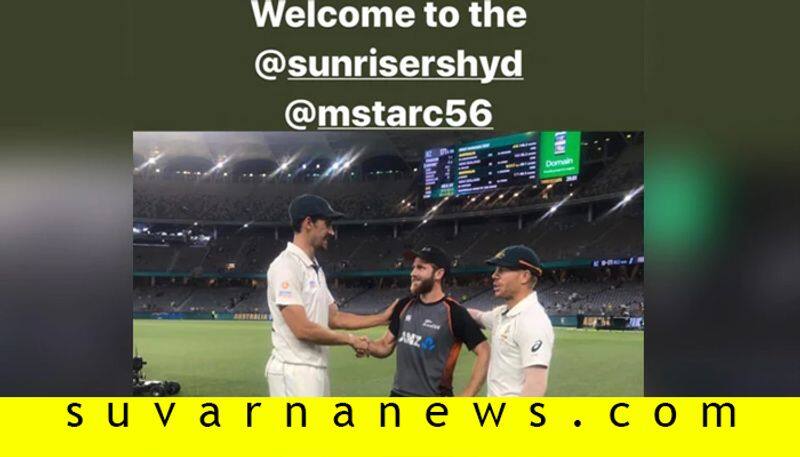 IPL 2020 Australian Cricketer David Warner Welcomes Mitchell Starc To SunRisers Hyderabad