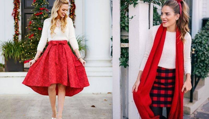 christmas fashion in red and white outfits
