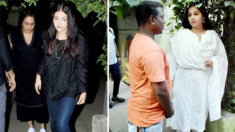 Aishwarya rai bachchan and Vidya Balan attends prayer meet of makeup artist late subhash vagal KPY