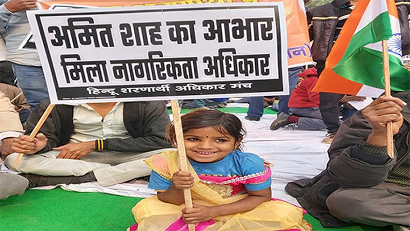 protest against citizenship law, refugees from Pakistan express their gratitude kps