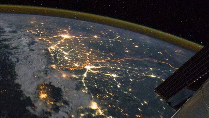 Beautiful photo of india Pakistan border from space kph Beautiful photo of india Pakistan border from space kph