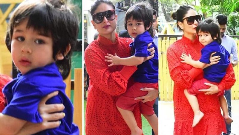 Kareena Kapoor with son Taimur Ali Khan checking out the venue for biryhday KPJ