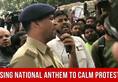 Bengaluru Cop Sings National Anthem To Calm Protesters