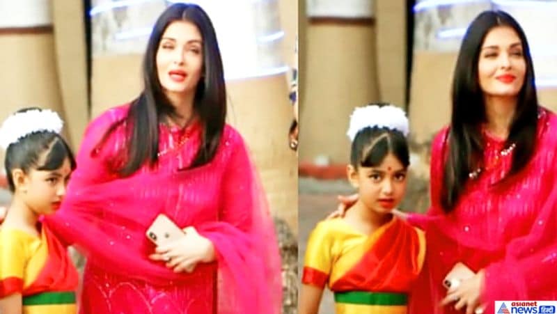 aishwarya rai with daughter aaradhya bachchan at Annual Day of School KPJ