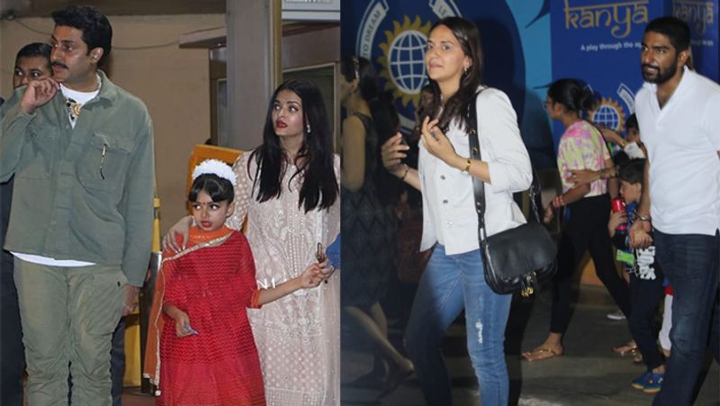 Abhishek Bachchan aishwarya rai wating for car daughter suffering cold KPJ