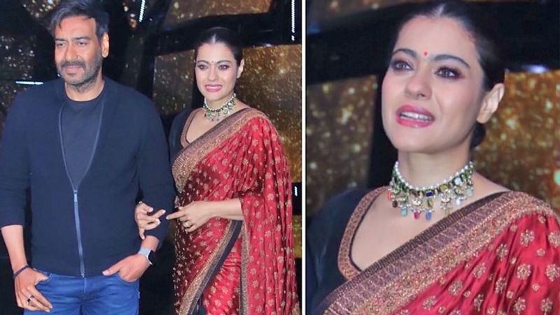 Kajol Spotted With husband Ajay Devgn in Indion Idol KPG