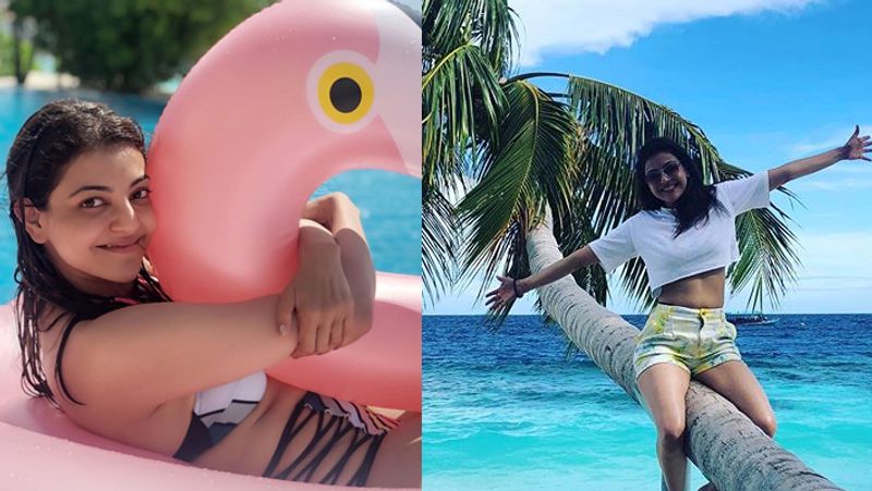 Kajal Aggarwal sizzling bikini photos Maldives vacation