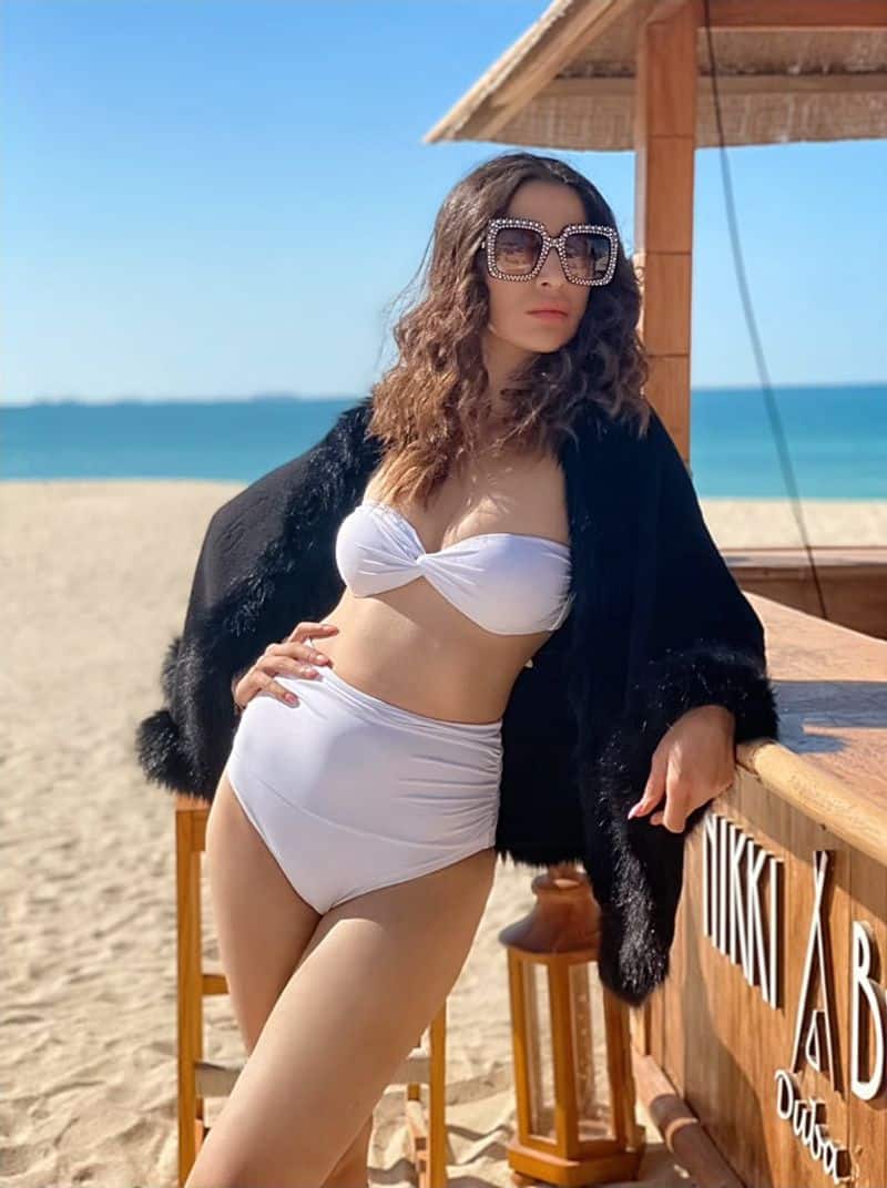 Actress Raai Laxmi Hot White Bikini Photos Going Viral