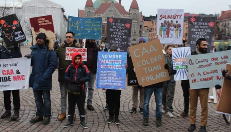 Indians in Helsinki protest against CAA